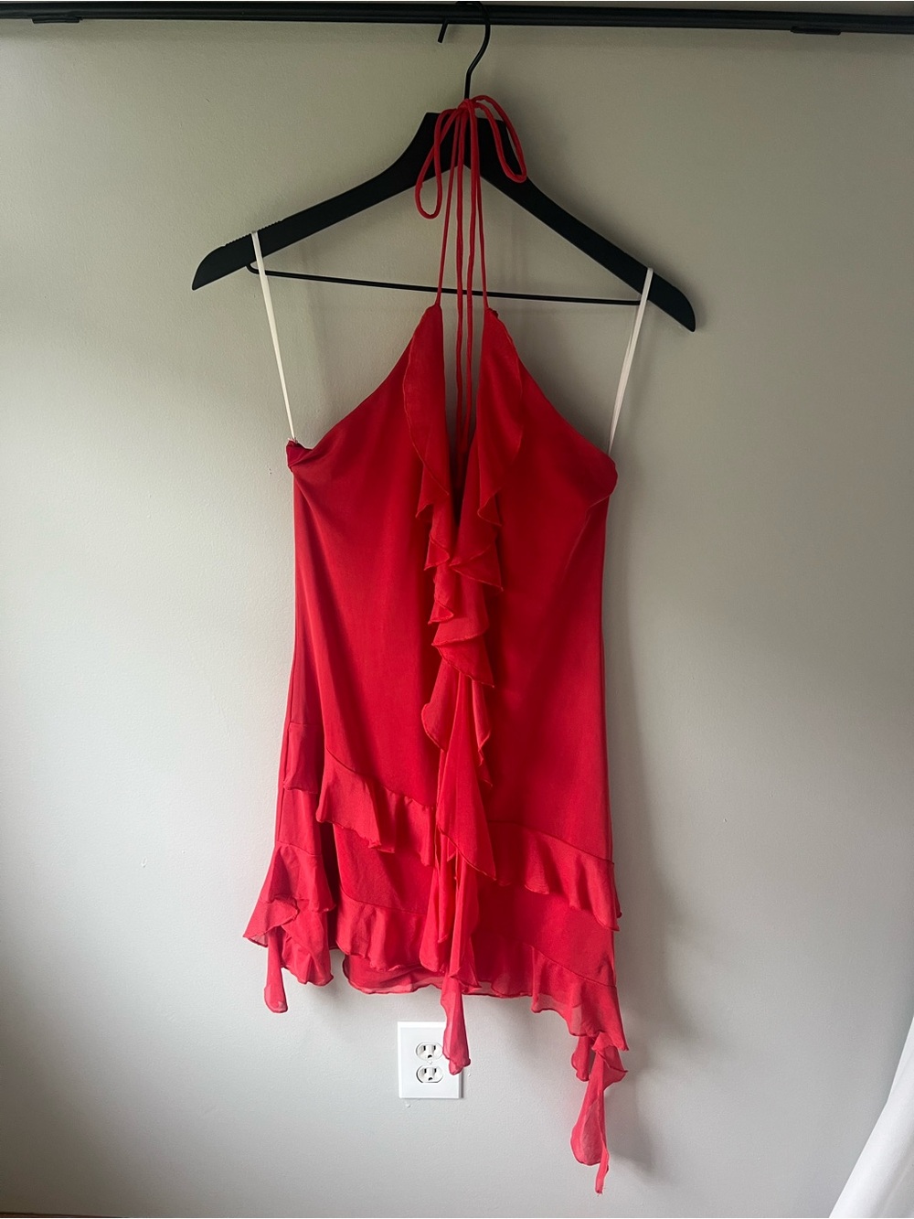 Princess Polly Fig Ruffle Mini Dress Red - Picture 2 of 5